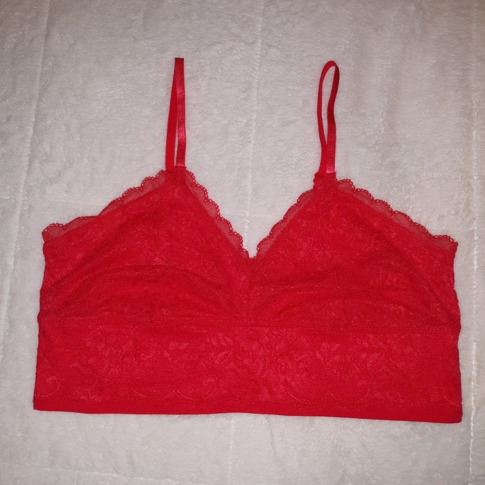 Red lace bralette